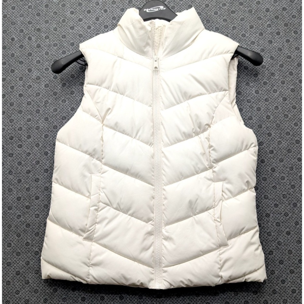 Cole Haan Women's Chevron Quilted Puffer Vest Zip Front Layer Fall Insulated